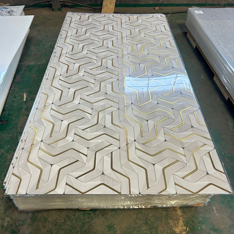 High Gloss UV Marble PVC Board Waterproof Scratch‑Resistant UV Coated Wall Panel For Hotel TV Background Wall