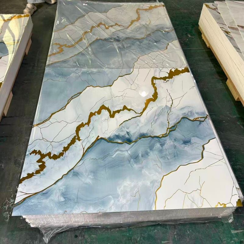 Interior PVC UV Marble Wall Panel 122x244cm Waterproof Decor Wall Board For Hotel & Office Use